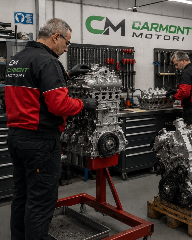 Lavorazione di un motore revisionato Carmont